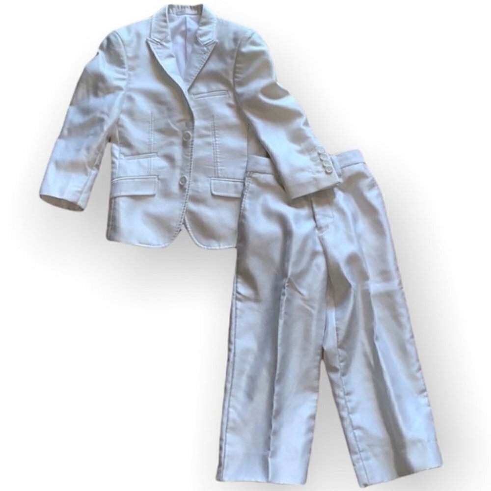 White Kids Matching Suit Set — Jacket and Pants